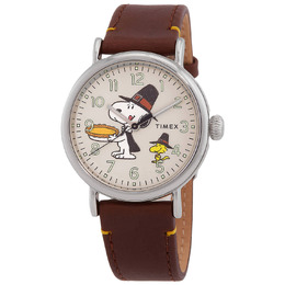 Timex X Peanuts Featuring Snoopy Thanksgiving Quartz Watch Tw2v60100vq
