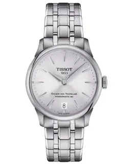 Brand New Authentic Tissot Chemin Des Tourelles Powermatic 80 34mm Automatic Silver Dial Steel Women's Watch