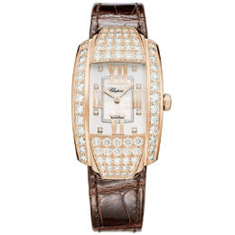 Chopard La Strada Quartz Mother of Pearl Diamond Dial 18K Rose Gold Ladies Watch 419403-5004
