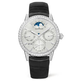 Jaeger LeCoultre Rendez-vous Perpetual Calendar 18K White Gold Diamond Mens Watch Q3493420