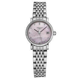 Longines Elegance Automatic Diamond Pink Dial Watch Model L4.309.0.89.6 for Ladies