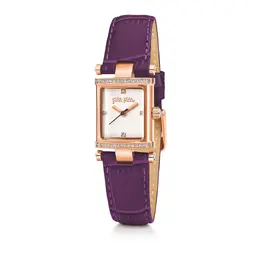 Folli Follie Purple Leather Watch ffwf13b037sslac Analog Quartz, Gold Case and Stainless Steel Bracelet