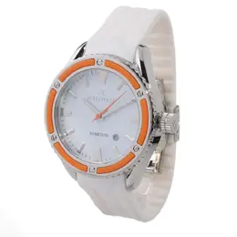 Folli Follie White Synthetic Watch - ffwf0t027zdoac Analog Quartz Movement, Stainless Steel Silver Case, Silicone White Strap
