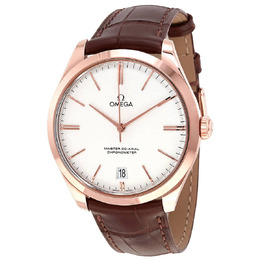 Omega De Ville Tresor Silver Dial 18k Sedna Rose Gold Mens Watch 432.53.40.21.02.002