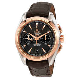 Omega Seamaster Aqua Terra Teak Grey Dial GMT Steel and 18K Rose Gold Automatic Mens Watch 23123435206001 231.23.43.52.06.001