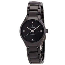 Rado True Automatic Diamond Black Dial Ladies Watch, Model r27242722