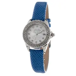 Folli Follie Blue Leather Watch ffwf1a006staac - Quartz Analog, Stainless Steel Case, White Dial, Mineral Glass