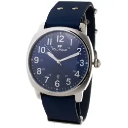 Folli Follie Blue Leather Watch ffwt14t0015dvac, Analog Quartz Movement