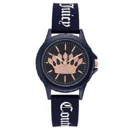 Juicy Couture Blue Synthetic Watch jcjc1324nvnvac Quartz Analogical 38mm Metal Case Silicone Bracelet