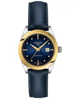 Tissot T-My Lady Automatic Blue Diamond Dial 18K Yellow Gold Bezel Women's Watch - Model T930.007.46.046.00