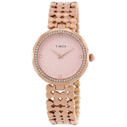 Timex City Quartz Crystal Rose Dial Ladies Watch TW2V02800