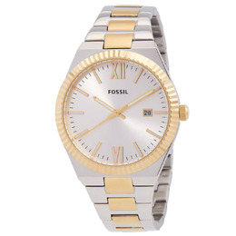 Fossil Scarlette ES5259 Women's Watch Elegant Silver Dial Gold Tone Accents