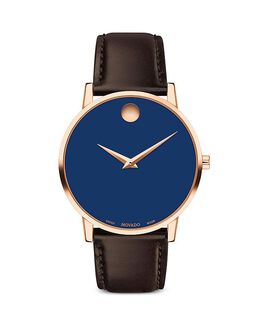 Классические часы Movado Museum, 40 мм, синий 4507091 | blue/brown