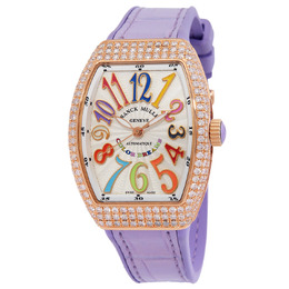 Franck Muller Vanguard Automatic Diamond Silver Dial Ladies Watch V-32 SC AT FO D COL DR 5N VL 5N