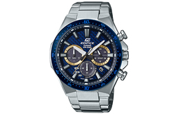 Мужские часы Casio EDIFICE, Серебряный браслет с синей пластиной eqs-800bcd-2avuprd | blue plate silver band