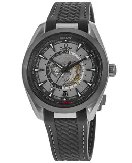 Omega Seamaster Aqua Terra 150m GMT Grey Dial Rubber Strap Men's Watch 220.92.43.22.99.001
