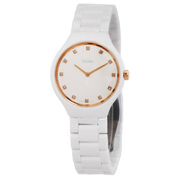 Rado True Round Thinline Quartz Diamond White Dial Ladies Watch Model No. R27958722