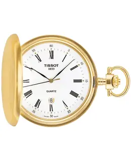 Tissot T-Pocket Savonette Quartz White Dial Steel Men's Watch - Model T83.4.553.13