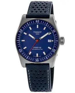 Tissot PR516 T149.407.16.041.00 Blue Dial Automatic Leather Strap Watch