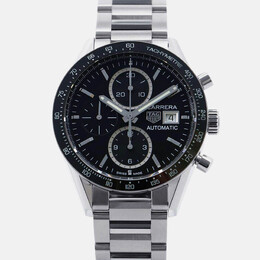 Tag Heuer Black Stainless Steel Carrera CV201AJ.BA0715 Automatic Men's Wristwatch 41 mm 1084529