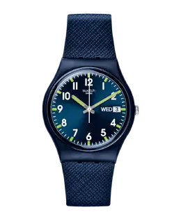 Синие часы Sir с синим ремешком из материала биологического происхождения Swatch 7610522867765 | azul