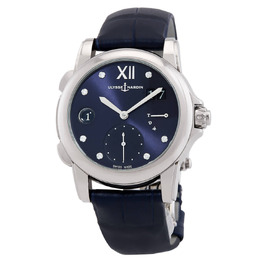 Ulysse Nardin Classico Dual Time Automatic Diamond Blue Dial Ladies Watch (Article: 3243-222/393)