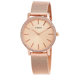 TW2V52500VQ Timex Transcend Quartz Crystal Rose Gold Dial Ladies Watch