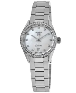 Tag Heuer Carrera Mother of Pearl Dial Diamond Steel Women's Watch wbn2414.ba0621