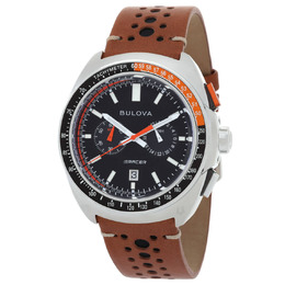 Bulova Racer Chronograph Quartz Black Dial Mens Watch 98b427