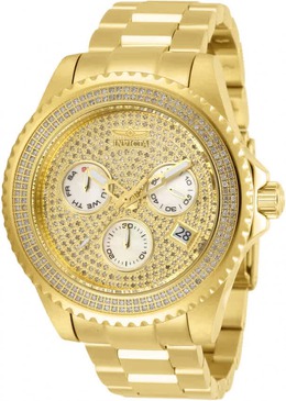 Invicta Pro Diver Chronograph Quartz Pave Dial Mens Watch 30321