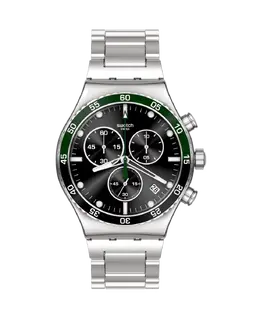 Темно-зеленые часы Irony с серым стальным ремешком Swatch, серый 30671 | gris