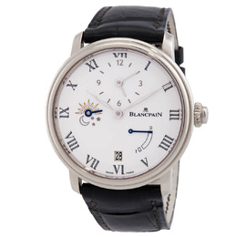 Blancpain Villeret 6661-1531-Bb Mens Watch - White Gold Case, Black Alligator Strap