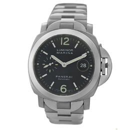 Pre-owned Panerai Luminor Marina Automatic Black Dial Mens Watch pam00165