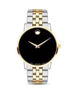 Классические двухцветные часы Movado Museum, 40 мм, мультиколор 3092779 | black/multi