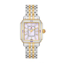 Michele Deco Quartz Diamond Purple Dial Ladies Watch MWW06T000263