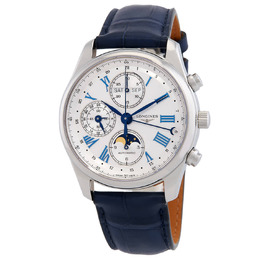 Longines The Longines Master Collection Chronograph GMT Automatic Moon Phase Silver Dial Mens Watch l2.673.4.71.2