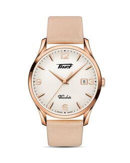 Часы Tissot Visodate, 40 мм, коричневый/бежевый 3157489 | white/beige