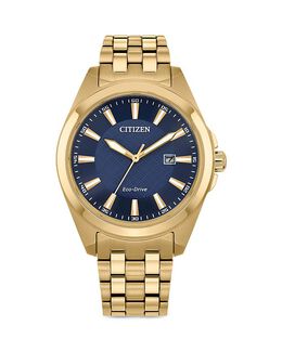 Часы Citizen Eco Classic с браслетом из нержавеющей стали, 41 мм, синий 4901007 | blue/gold