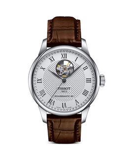 Часы Tissot Le Locle Powermatic 80 Open Heart, 39 мм, серебряный 4515772 | silver/brown