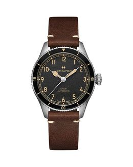Часы Hamilton Khaki Aviation Pioneer, 38 мм, черный 5326383 | black/brown