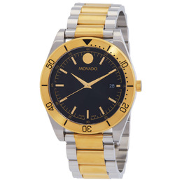 Movado 607991 Sport Quartz Black Dial Two-tone Mens Watch