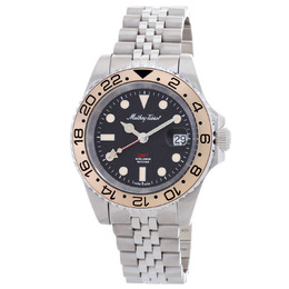Mathey-Tissot Mathy Vintage Gmt GMT Quartz Black Dial Mens Watch h903rnc