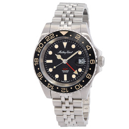 Mathey-Tissot Mathy Vintage GMT Quartz Black Dial Mens Watch h903anc