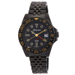 Mathey-Tissot Mathy Vintage GMT Quartz Black Dial Mens Watch h903nn