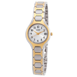 Citizen Quartz White Dial Two-Tone Ladies Watch EU2254-51A