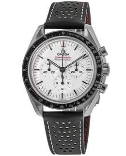 Omega Speedmaster Professional Moonwatch Manual Winding Chronograph White Dial Black Leather Strap Men's Watch 310.32.42.50.04.002