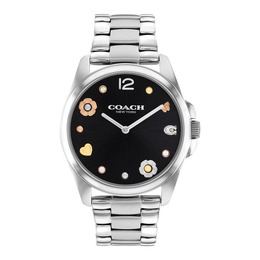 Coach Greyson Quartz Crystal Black Dial Ladies Watch (14504024)