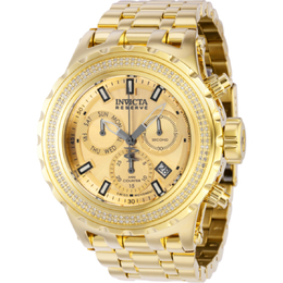 Invicta Reserve Chronograph 37325 Diamond Gold Dial Mens Watch