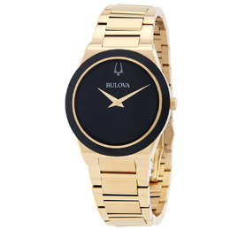 Bulova 97A183 Mens Watch Analog Quartz Movement Black Dial Stainless Steel Case