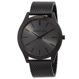 Michael Kors Runway Quartz Black Dial Mens Watch and Card Case Gift mk1085set